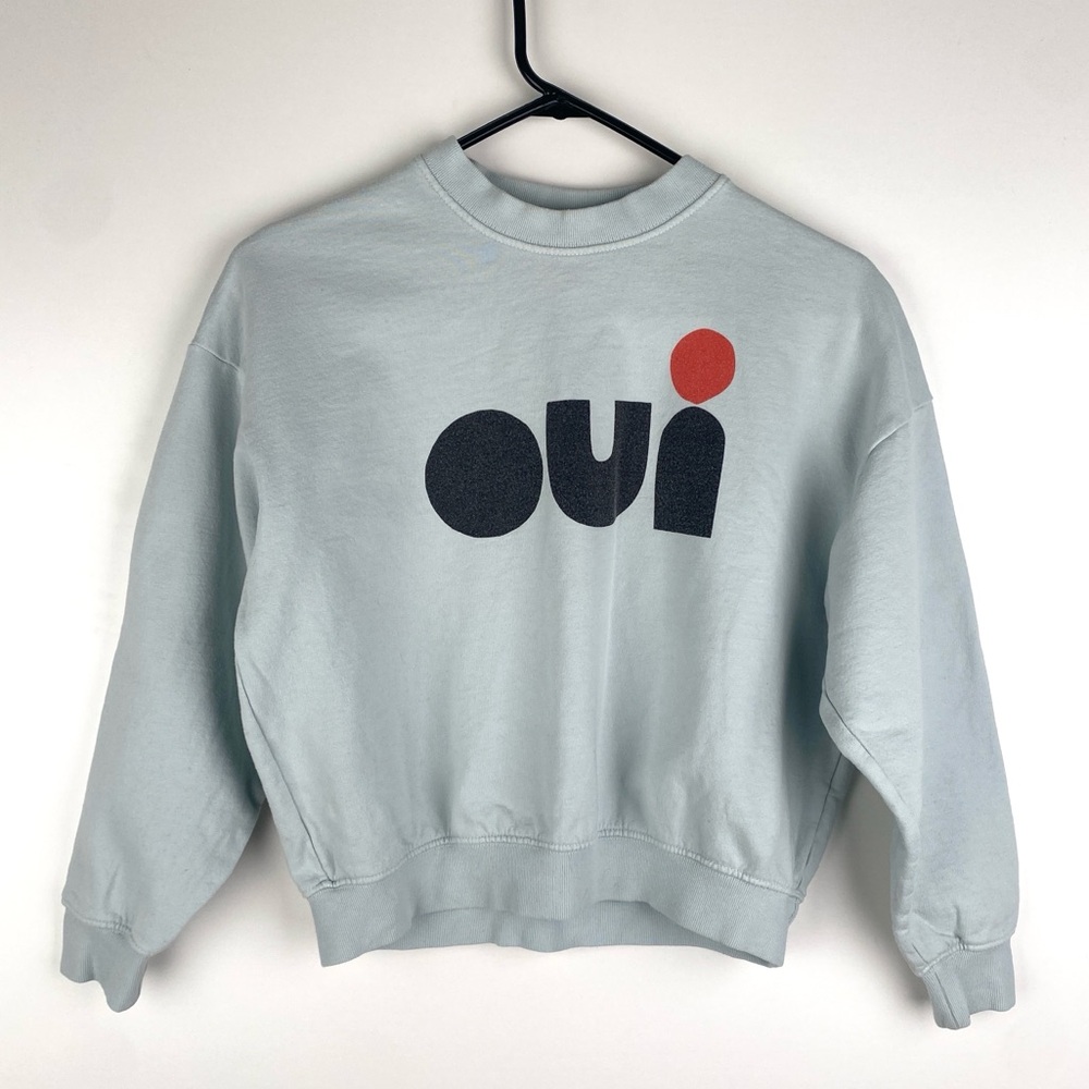 Clare V “OUI” Sweatshirt Light Blue